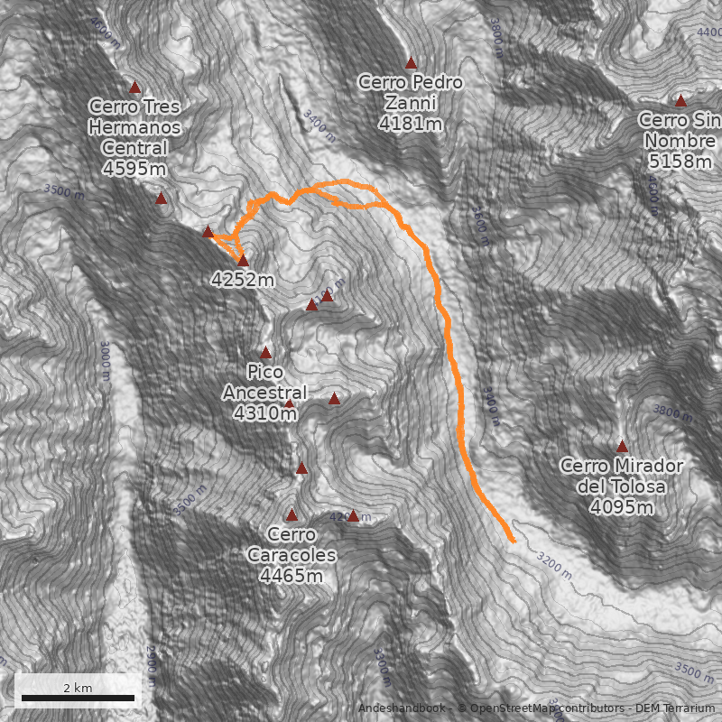 Mapa Normal desde quebrada Mistay