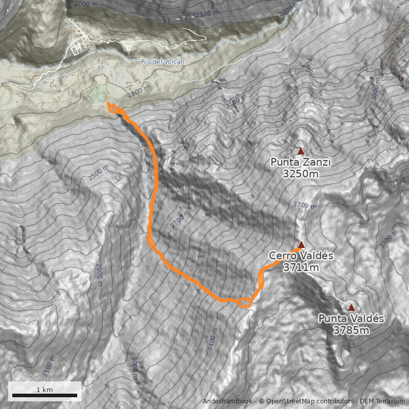 Mapa Cara Oeste desde Lo Valdés
