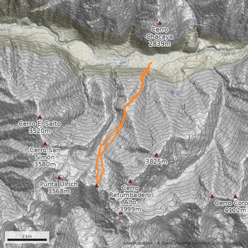 Mapa Normal desde quebrada del Yesillo