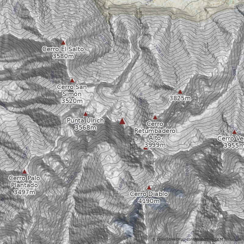 Mapa Normal desde quebrada del Yesillo