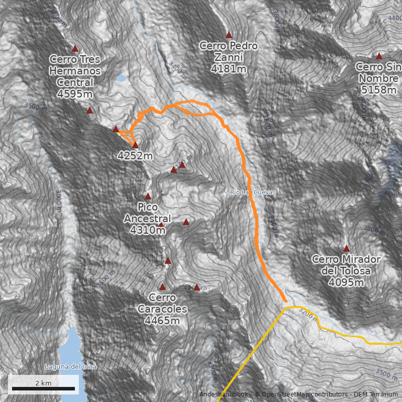 Mapa Normal desde quebrada Mistay