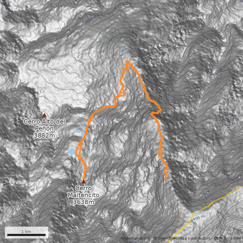 Mapa Normal desde Laguna del Maitencito
