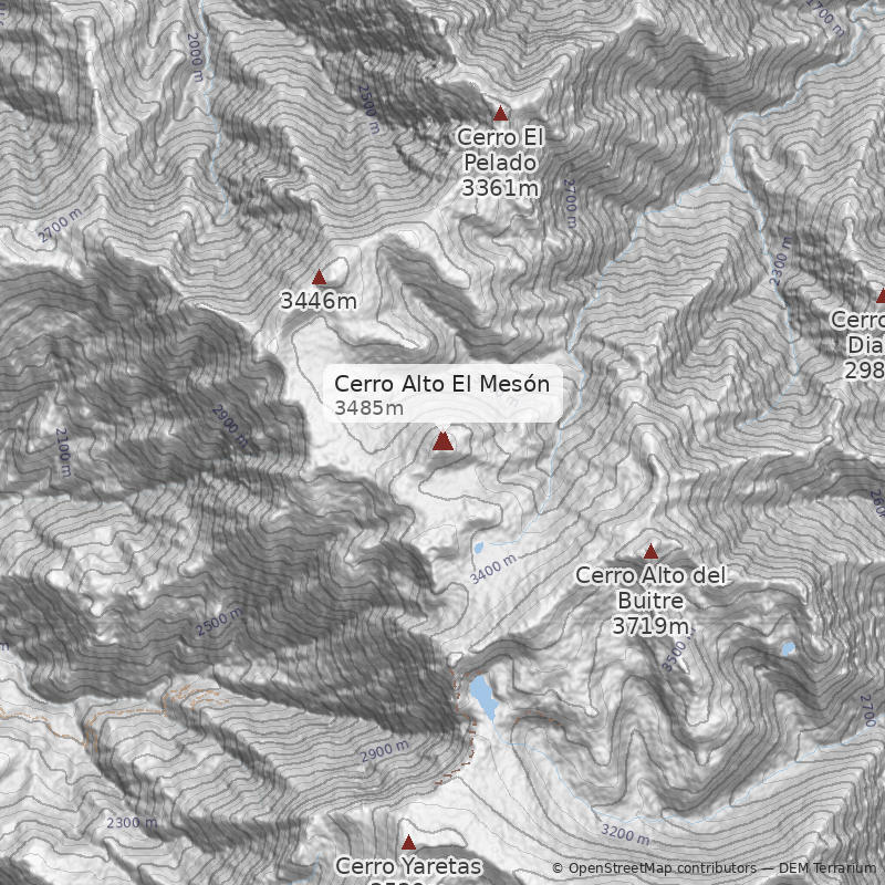 Mapa Normal por Quebrada Las Gualtatas