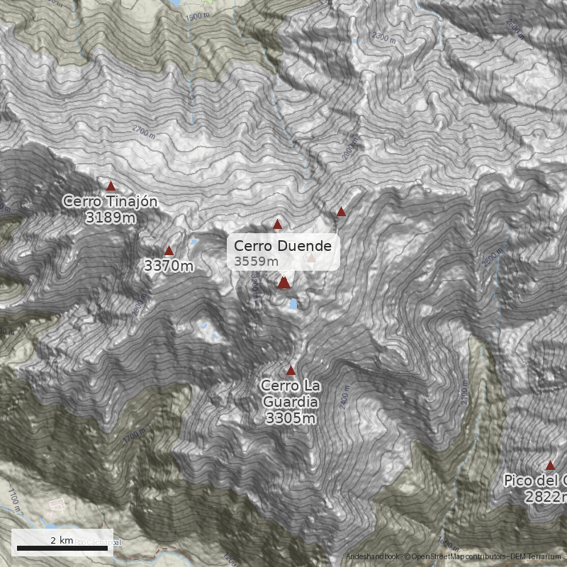 Mapa Travesía Cordón de Manantiales