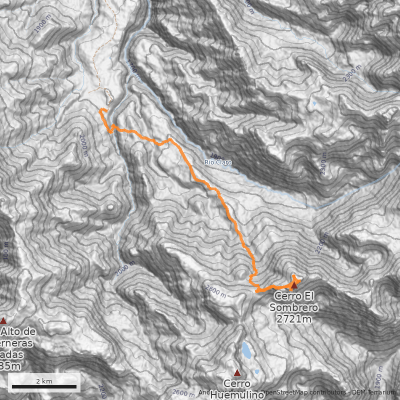 Mapa Normal desde Alto Huemul