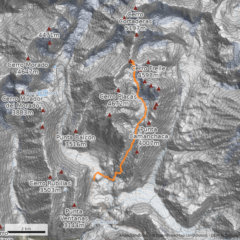 Mapa Espolón sureste