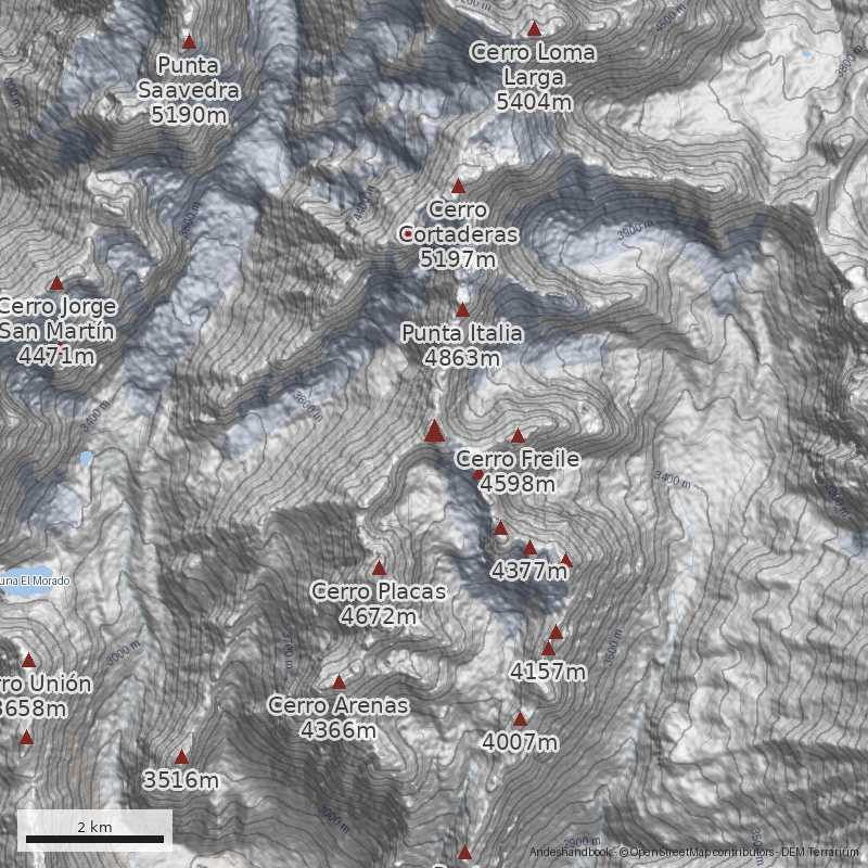 Mapa Espolón sureste