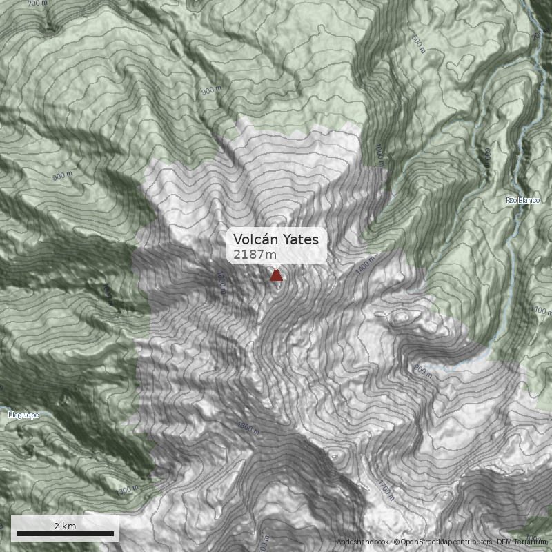 Mapa Travesia desde Cara Este: Puelo-Llaguepe