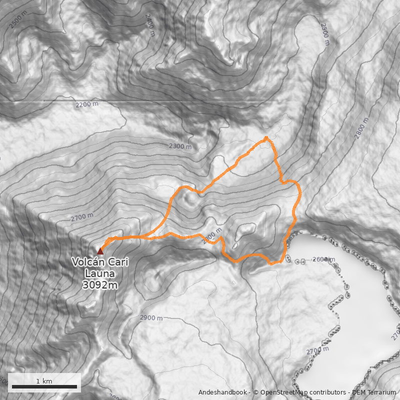 Mapa Normal por laguna Cari Launa