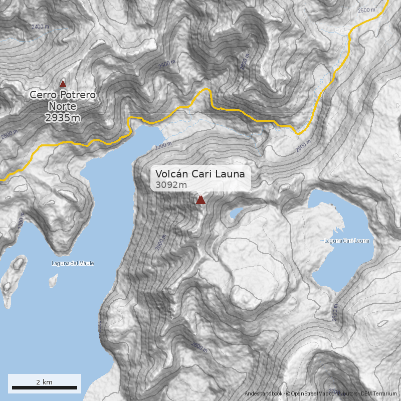 Mapa Normal por laguna Cari Launa