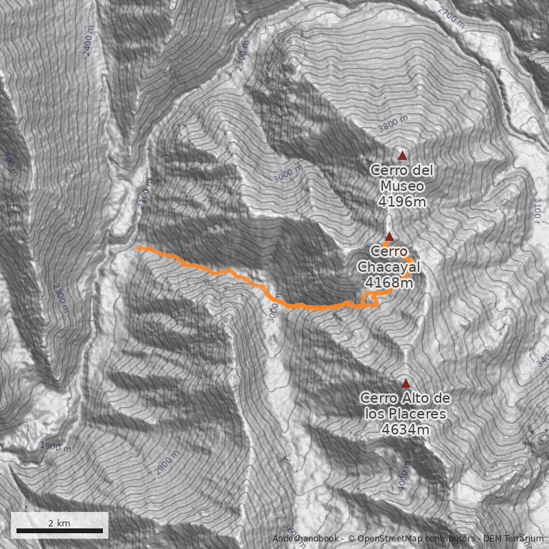 Mapa Normal por quebrada Chacayal