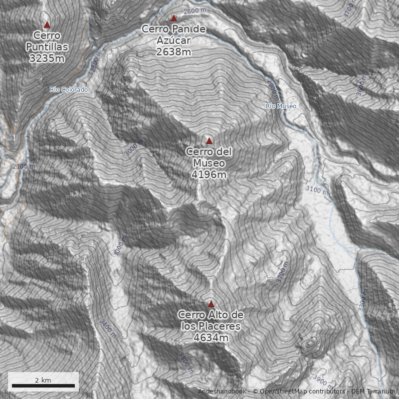Mapa Normal por quebrada Chacayal