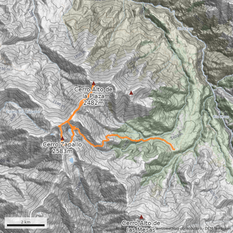 Mapa Normal desde la laguna Fría