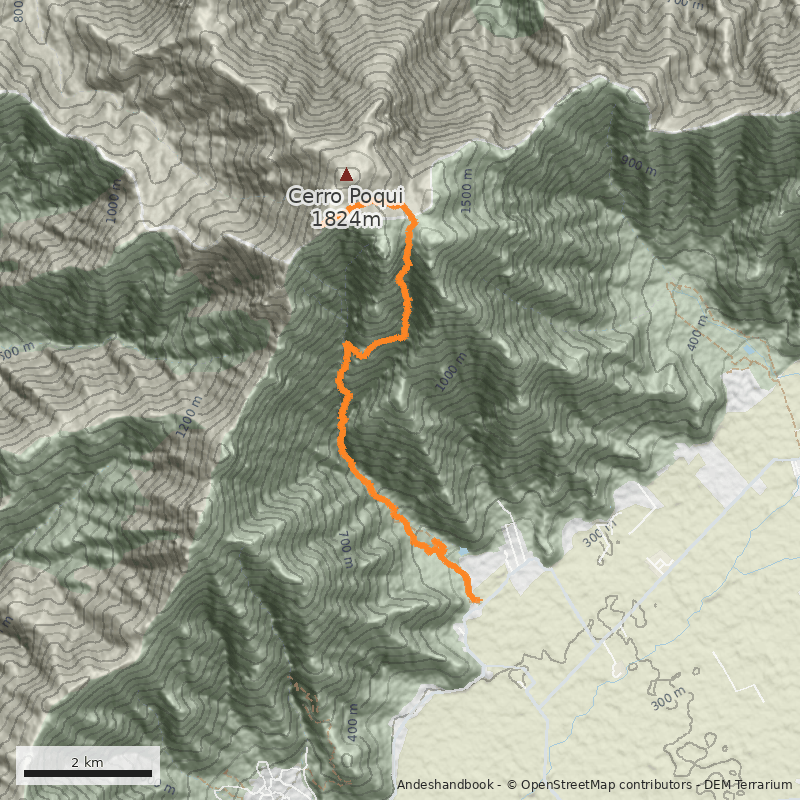 Mapa Santuario de la Naturaleza Cerro Poqui