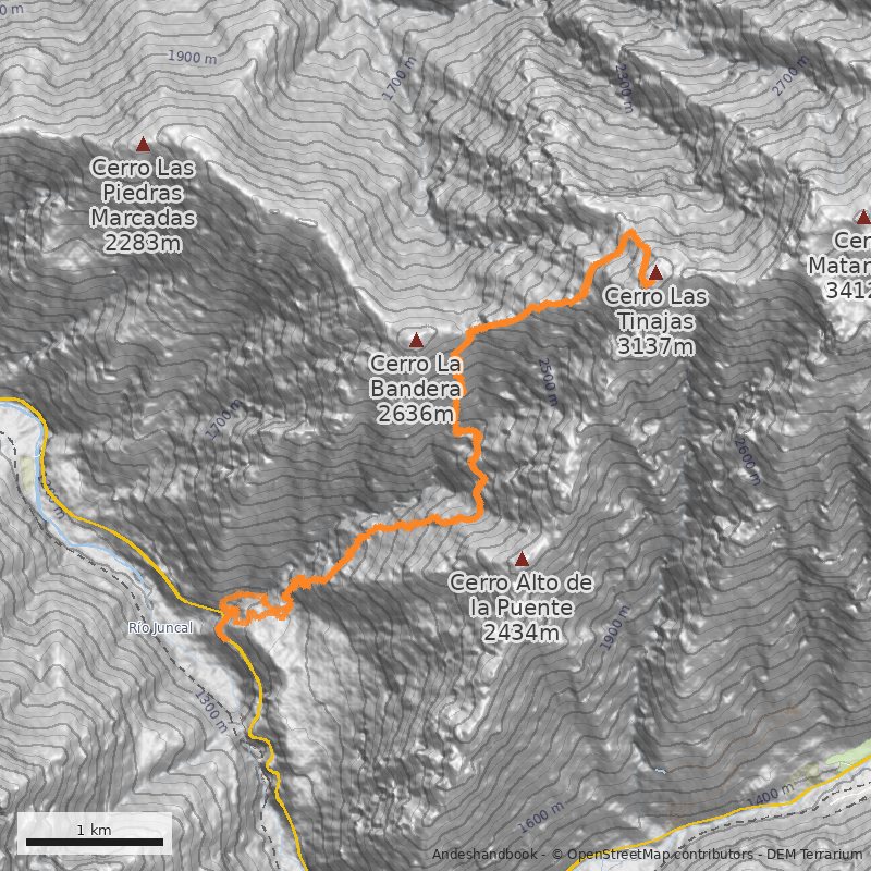 Mapa Filo Oeste por Quebrada del Agua