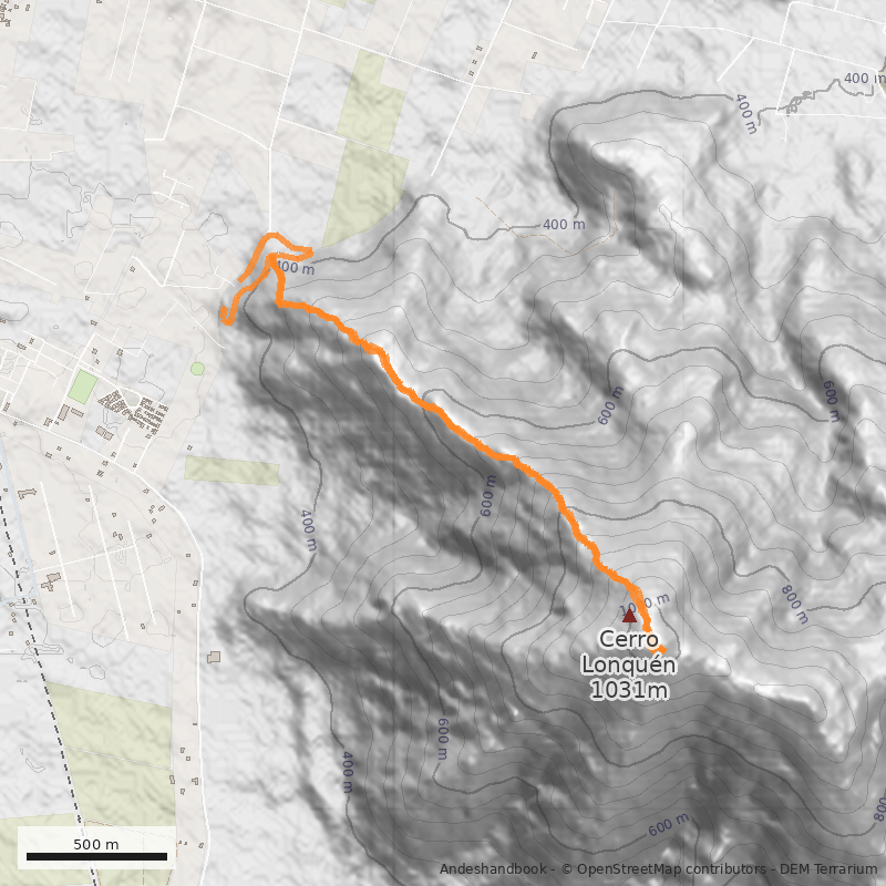 Mapa Filo Noroeste desde Lonquén