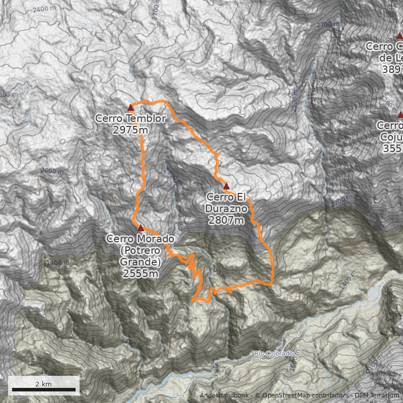 Mapa Cara Oeste desde El Durazno