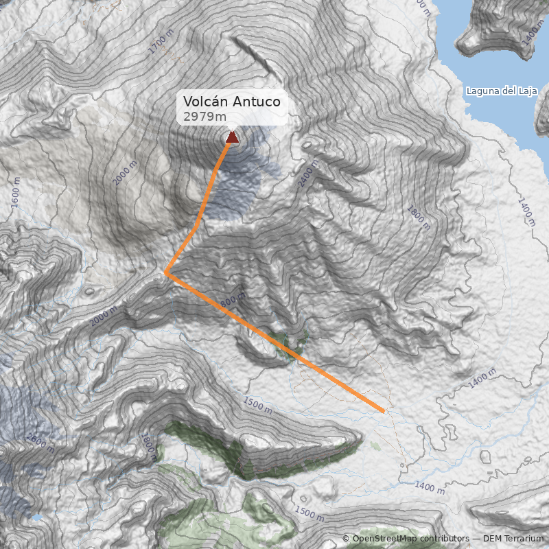 Mapa Cara sur desde Los Barros