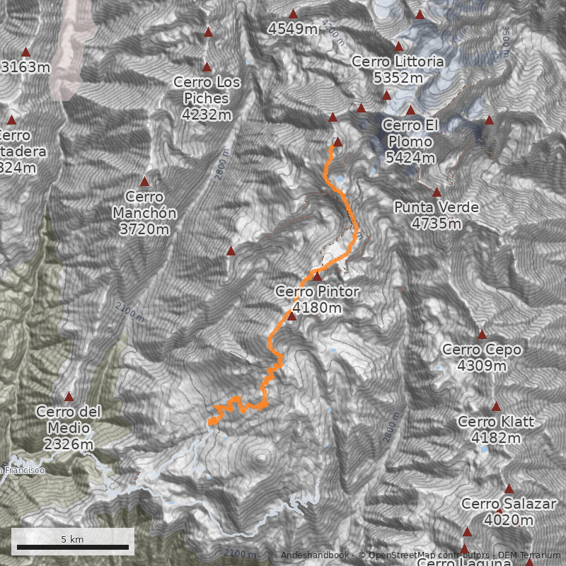 Mapa Normal desde Cancha de Carreras