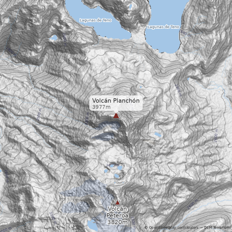 Mapa Cumbre Este - directa cara Norte