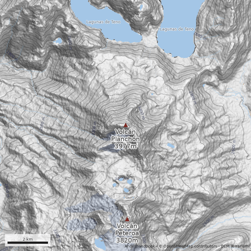 Mapa Cumbre Este - directa cara Norte