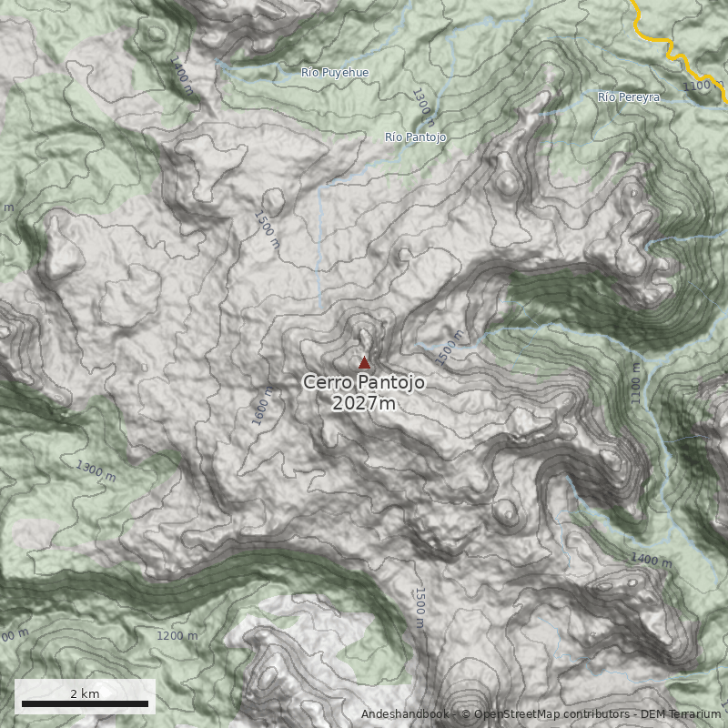Mapa Canalón suroeste, acceso desde Chile