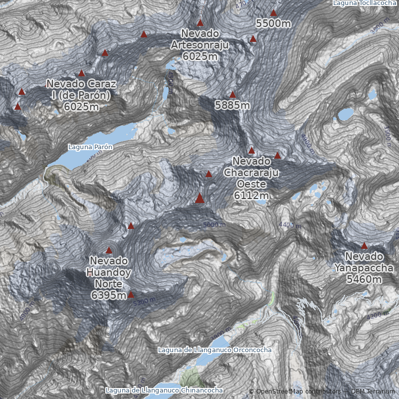 Mapa Ruta Normal (Arista Suroeste)
