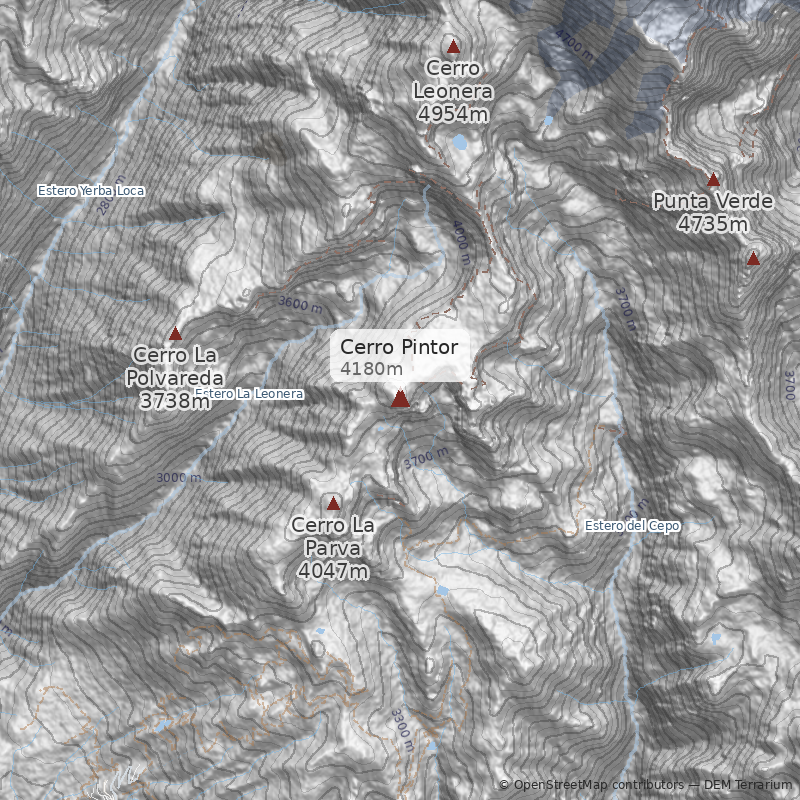 Mapa Ruta Normal desde La Parva