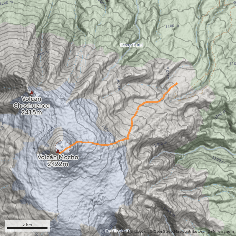 Mapa Cara este por Huilo Huilo