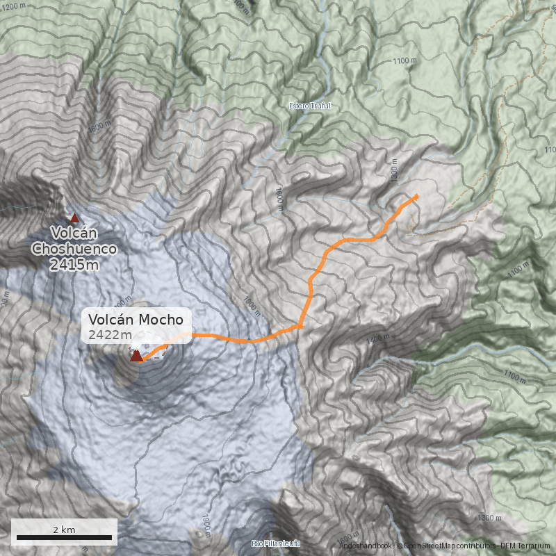 Mapa Cara este por Huilo Huilo