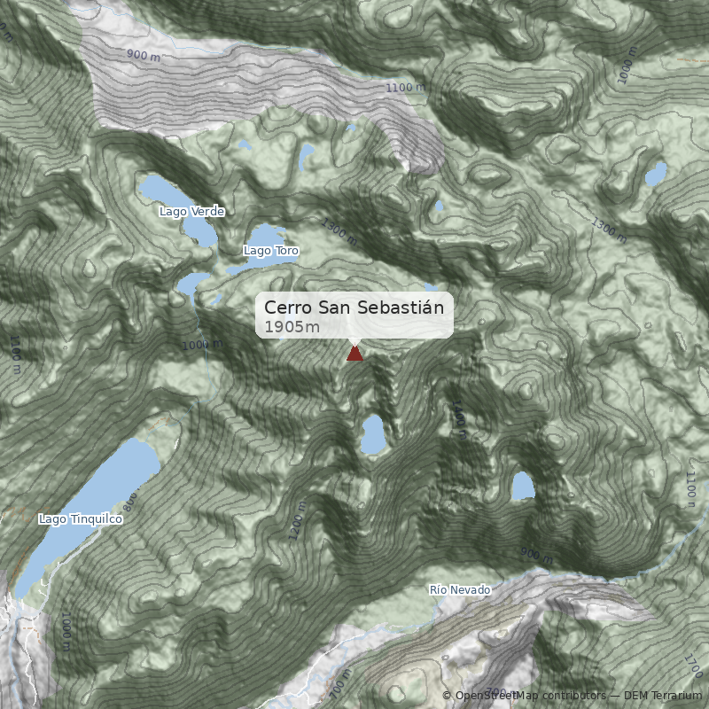 Mapa Normal desde lago Tinquilco