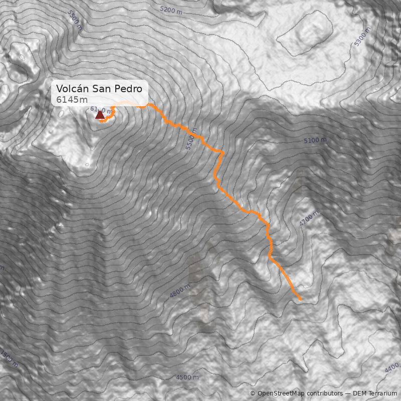 Mapa Ruta normal por portezuelo
