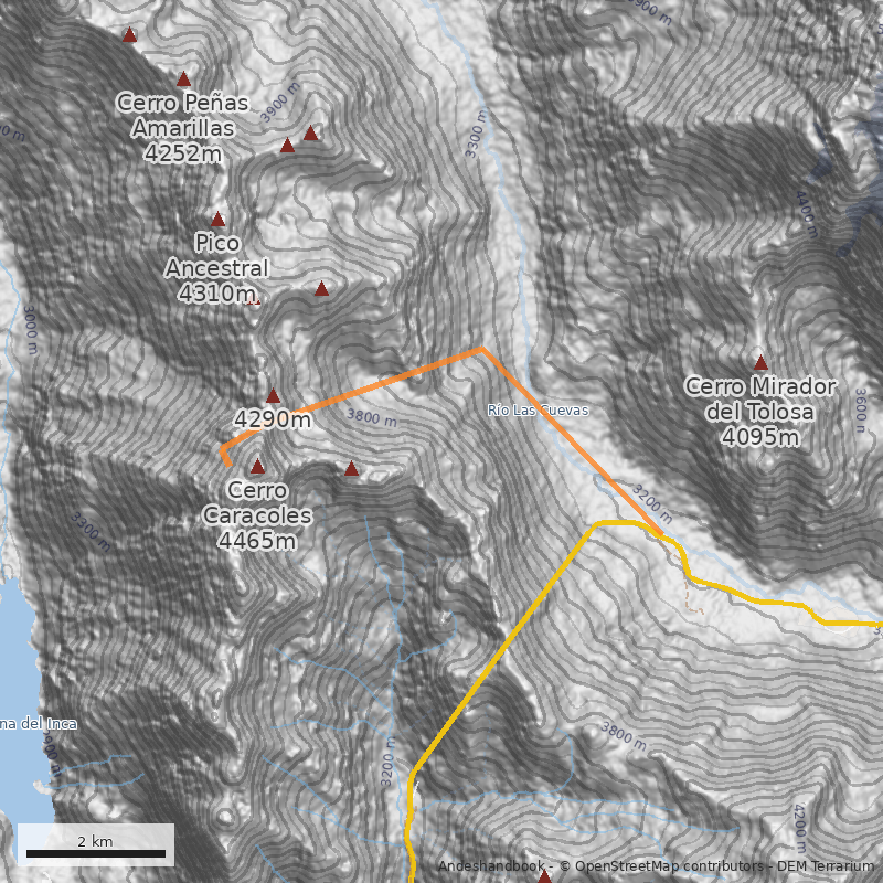 Mapa Canal Noroeste y filo sur
