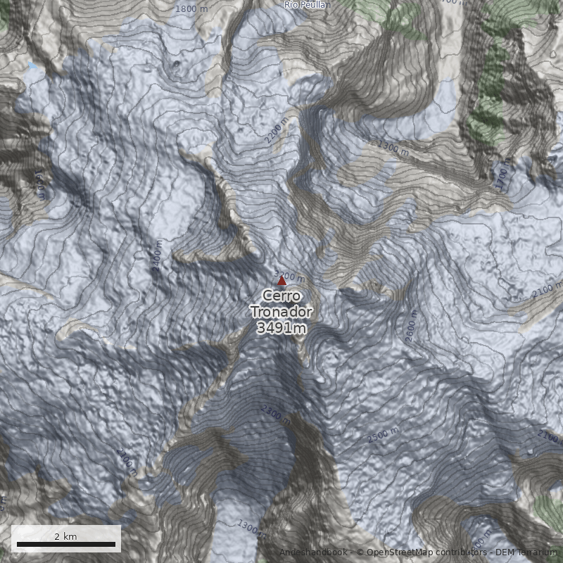 Mapa Normal a cumbre chilena