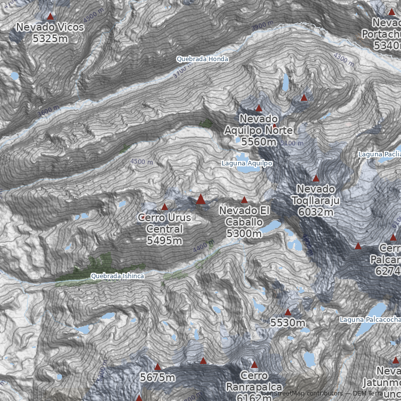 Mapa Variante directa glaciar sur