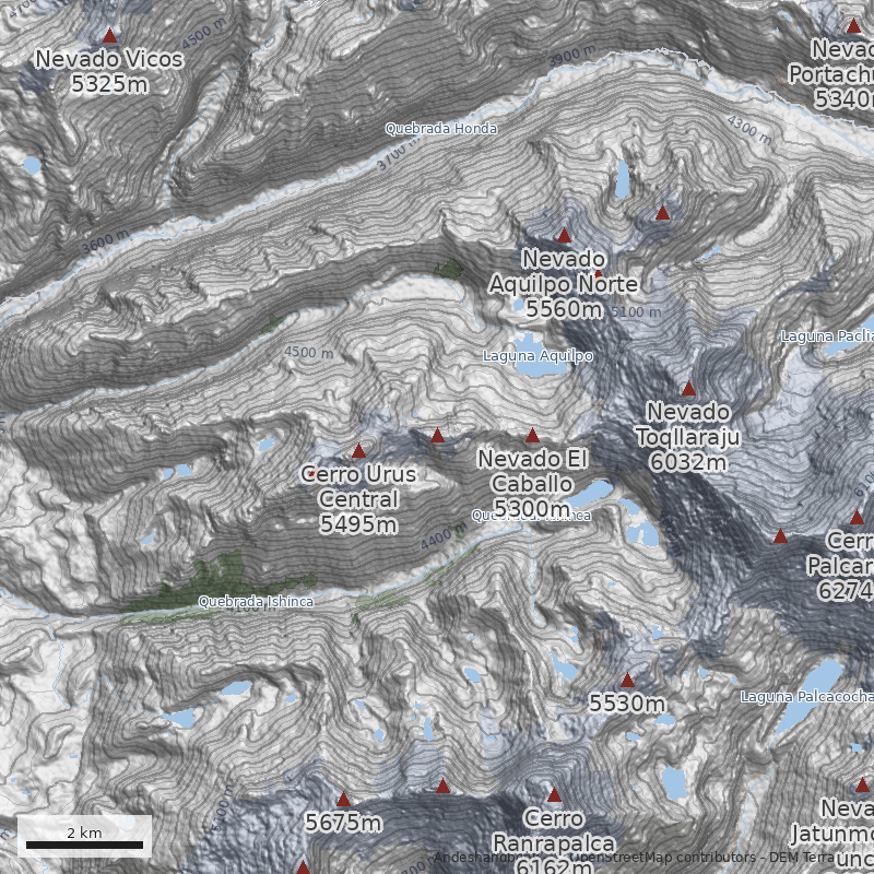 Mapa Variante directa glaciar sur