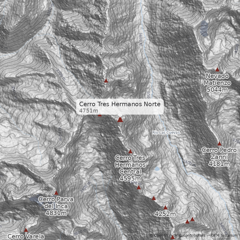 Mapa Ruta Normal a Cumbre Norte