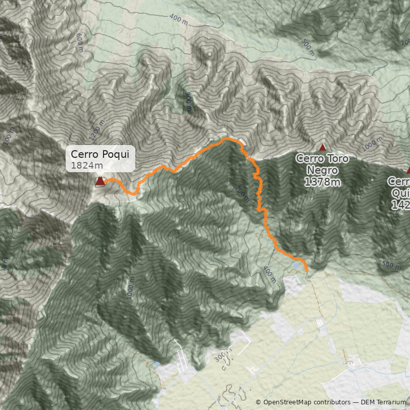 Mapa Normal desde Los Bronces