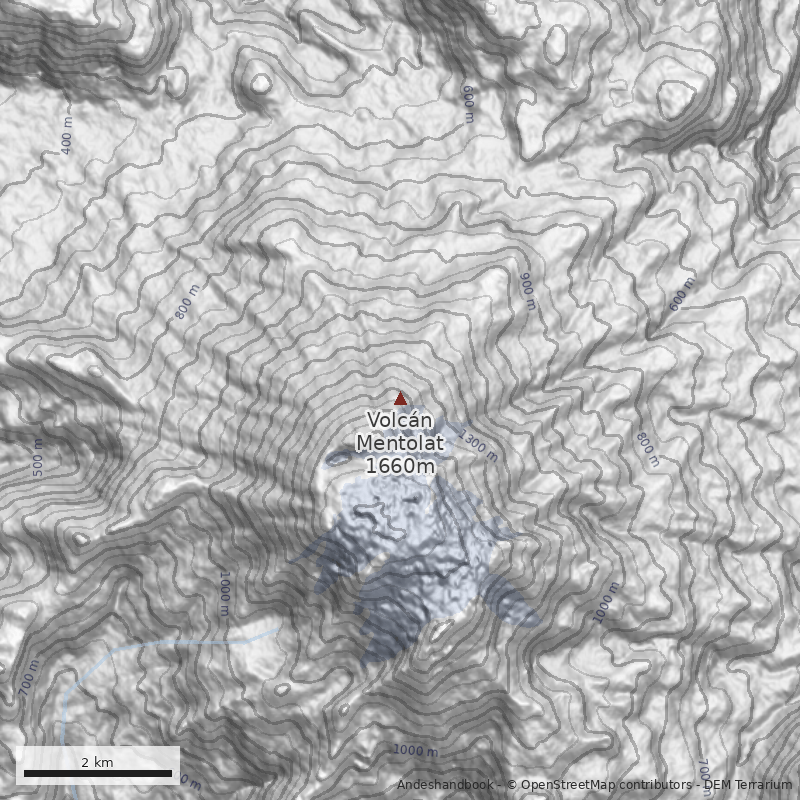Mapa Cara Norte desde Rio Los Mallines