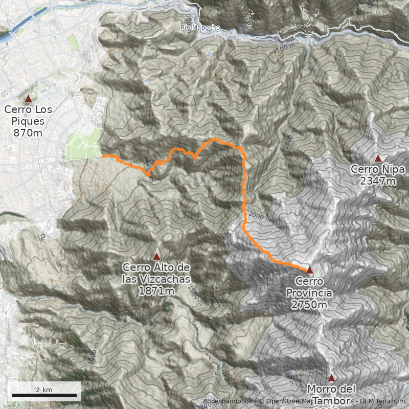 Mapa Normal vía San Carlos de Apoquindo