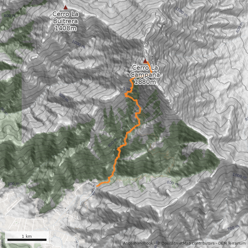 Mapa Ruta Normal desde Granizo