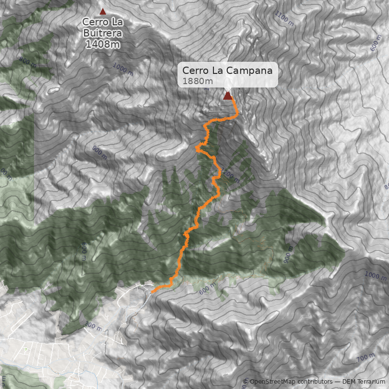 Mapa Ruta Normal desde Granizo