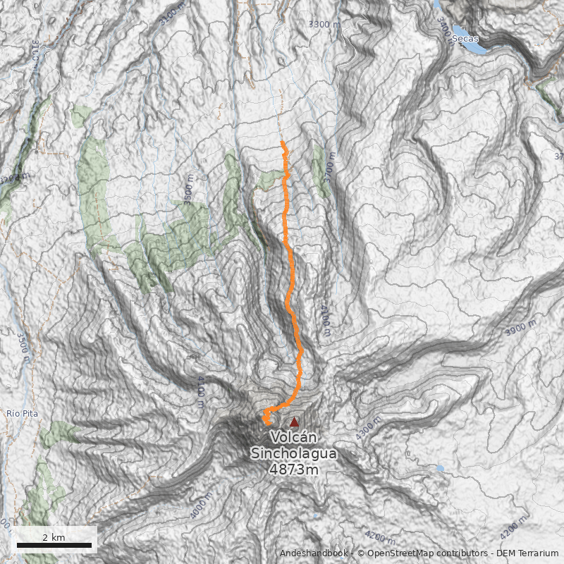 Mapa Ladera Norte desde El Carmen / Quebrada Las Compañas