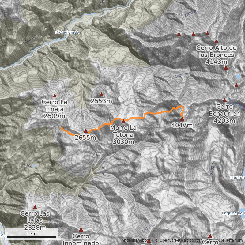 Mapa Cumbre Norte-Normal Cara Oeste