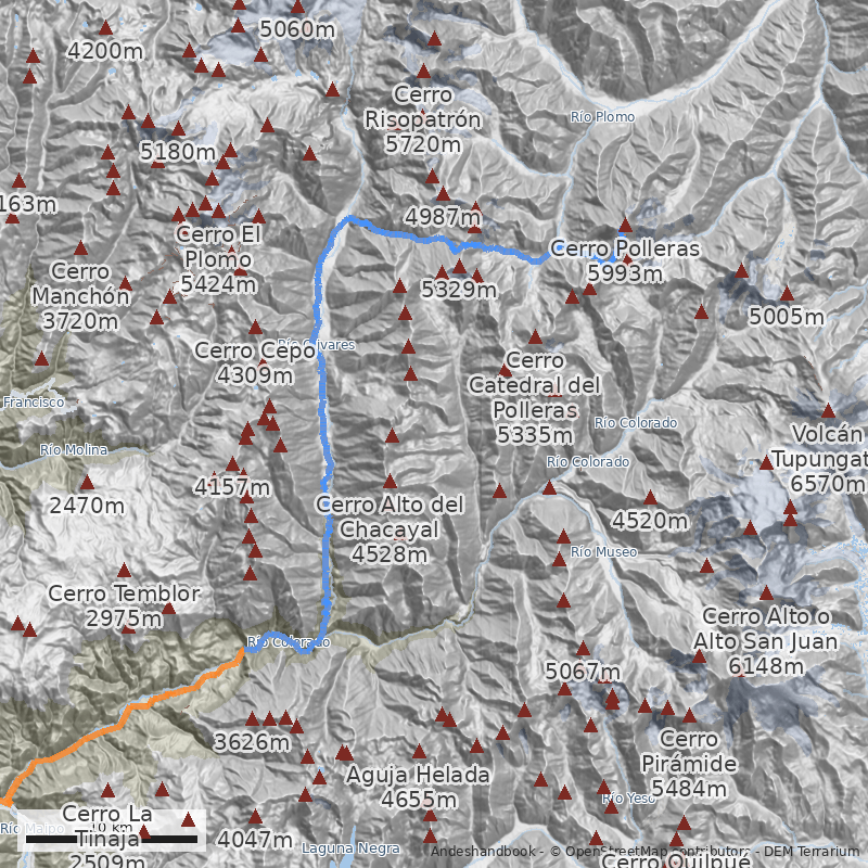 Mapa Directa Glaciar Sur