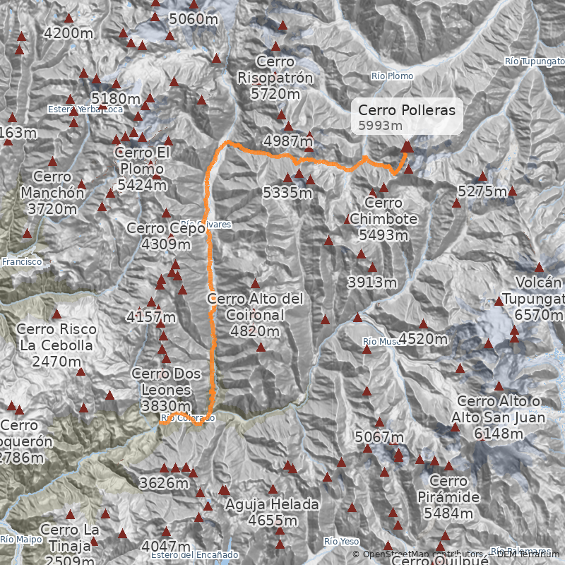 Mapa Directa Glaciar Sur