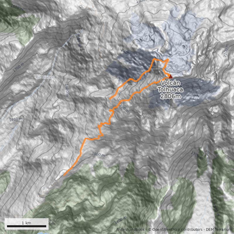 Mapa Cara Norte del Cráter