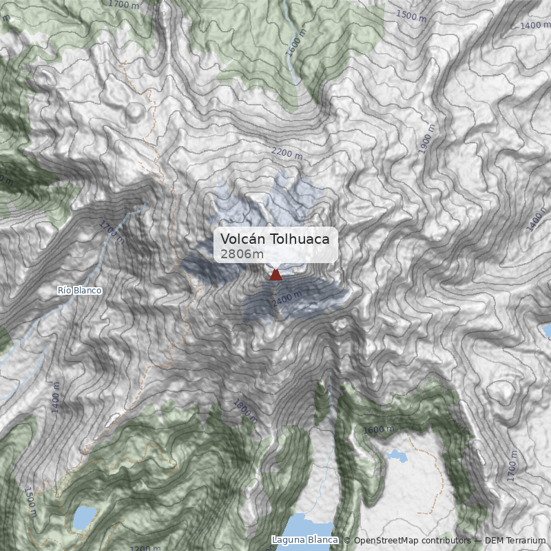 Mapa Cara Norte del Cráter