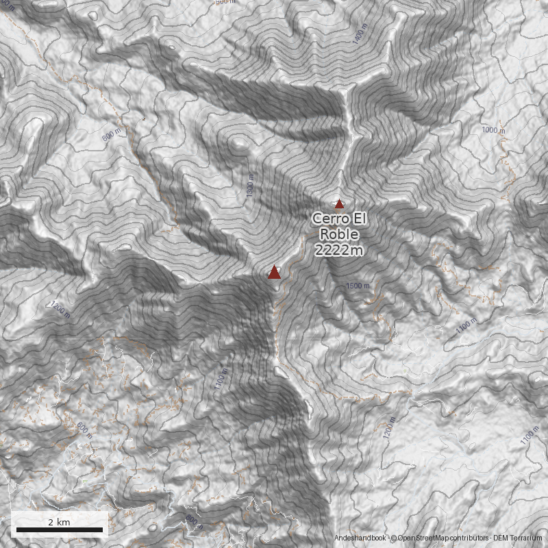Mapa Filo Sur por Santuario de la Naturaleza Cerro El Roble