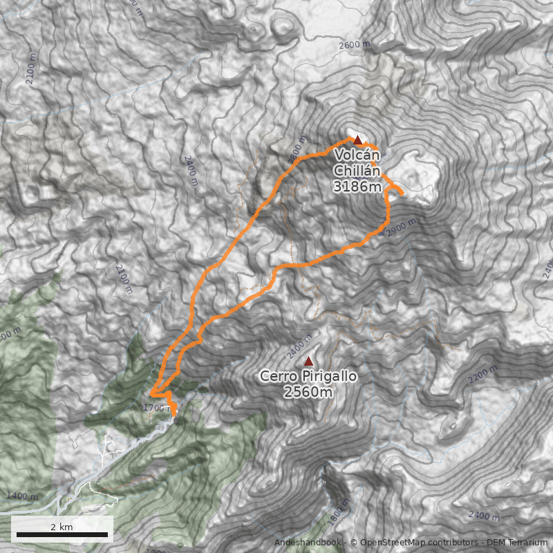 Mapa Volcán Viejo Canaleta Sur